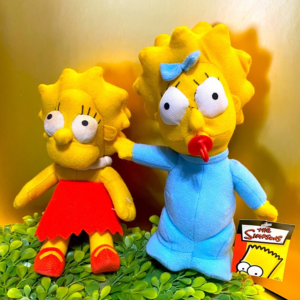 THE SIMPSONS VTG 2005 20th CENTURY FOX MAGGIE SIMPSON ATTACHED TAGS & LISA PLUSH